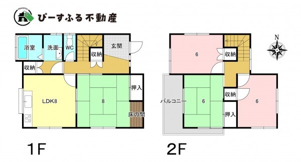 泉南郡熊取町美熊台、中古一戸建ての間取り画像です
