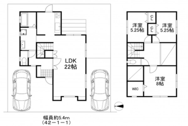 泉南郡熊取町つばさが丘北、中古一戸建ての間取り画像です