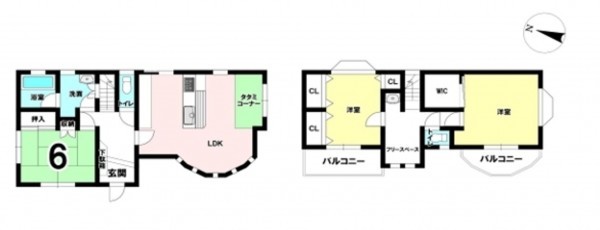 泉南郡熊取町成合北、中古一戸建ての間取り画像です