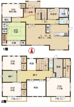 泉南郡熊取町希望が丘、中古一戸建ての間取り画像です