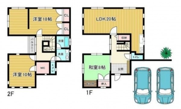 泉南郡熊取町つばさが丘西、中古一戸建ての間取り画像です