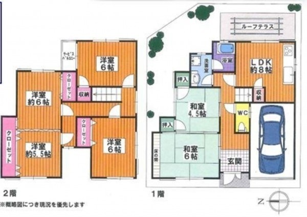 泉南郡熊取町七山西、中古一戸建ての間取り画像です
