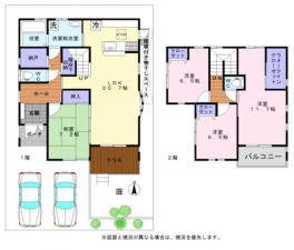 泉南郡熊取町つばさが丘東、中古一戸建ての間取り画像です