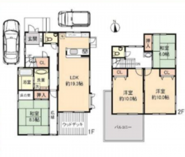 泉南郡熊取町希望が丘、中古一戸建ての間取り画像です