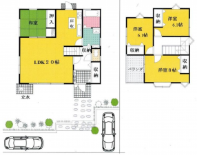 泉南郡熊取町つばさが丘西、中古一戸建ての間取り画像です