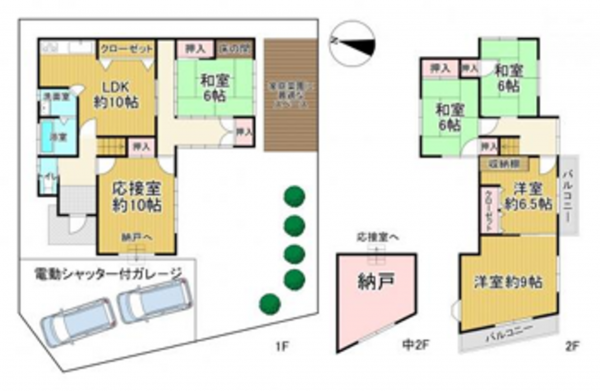 泉南郡熊取町五門東、中古一戸建ての間取り画像です