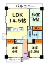 泉南郡熊取町、マンションの間取り画像です