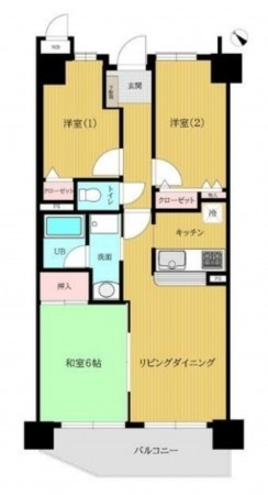 泉南郡熊取町大久保南、マンションの間取り画像です