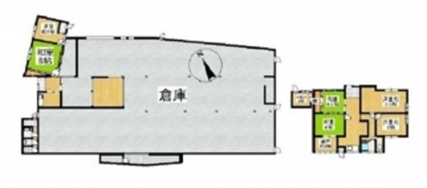 泉南郡熊取町久保、収益物件/倉庫の間取り画像です