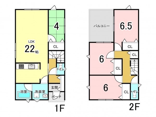 泉佐野市上瓦屋、新築一戸建ての間取り画像です
