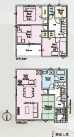 貝塚市澤、新築一戸建ての間取り画像です