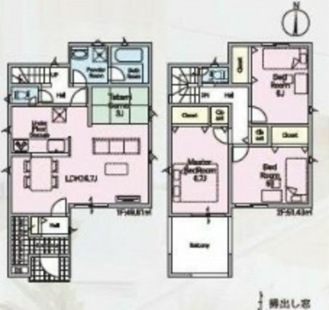 貝塚市澤、新築一戸建ての間取り画像です