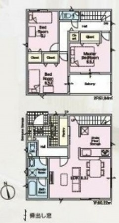 貝塚市澤、新築一戸建ての間取り画像です