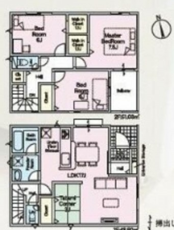 貝塚市澤、新築一戸建ての間取り画像です