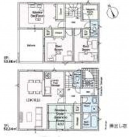 貝塚市澤、新築一戸建ての間取り画像です