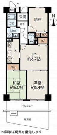 貝塚市澤、マンションの間取り画像です