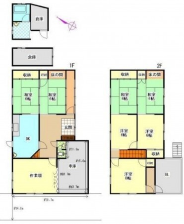 貝塚市橋本、中古一戸建ての間取り画像です