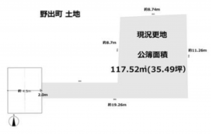 泉佐野市野出町、土地の間取り画像です
