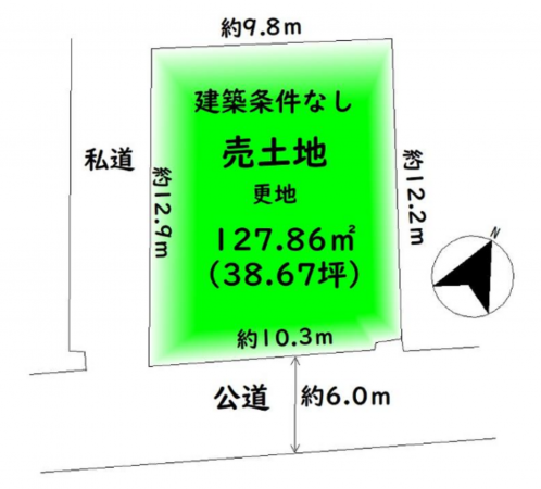 貝塚市澤、土地の間取り画像です