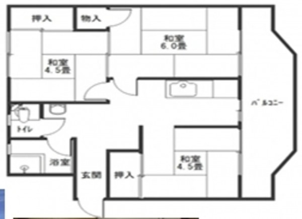 泉佐野市下瓦屋、マンションの間取り画像です