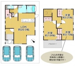 泉佐野市下瓦屋、中古一戸建ての間取り画像です