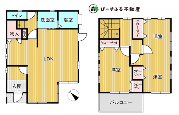 泉佐野市下瓦屋、中古一戸建ての間取り画像です