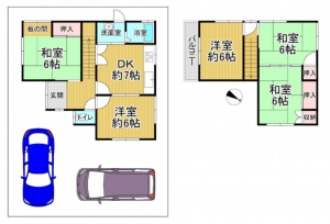 泉佐野市日根野、中古一戸建ての間取り画像です