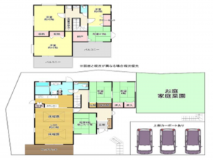 泉南郡熊取町七山南、中古一戸建ての間取り画像です