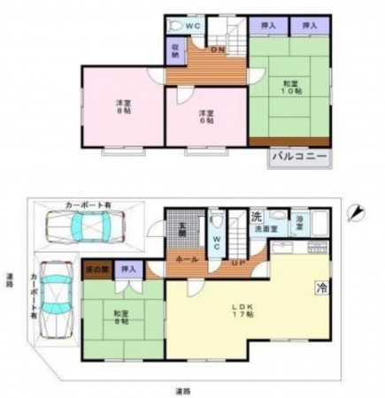 貝塚市地蔵堂、中古一戸建ての間取り画像です
