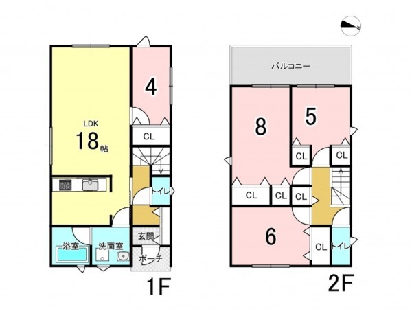 泉佐野市上瓦屋、新築一戸建ての間取り画像です