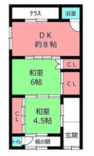 貝塚市堀、中古一戸建ての間取り画像です
