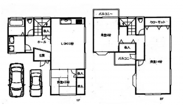 貝塚市澤、中古一戸建ての間取り画像です