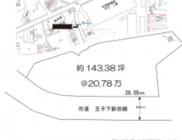 貝塚市王子、土地の間取り画像です