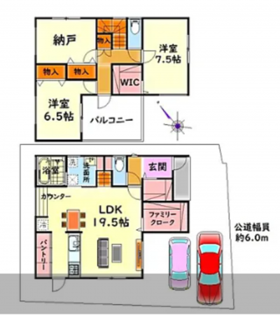 貝塚市澤、新築一戸建ての間取り画像です