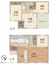 泉佐野市笠松、中古一戸建ての間取り画像です