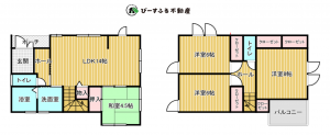貝塚市半田、中古一戸建ての間取り画像です