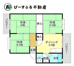 貝塚市澤、マンションの間取り画像です