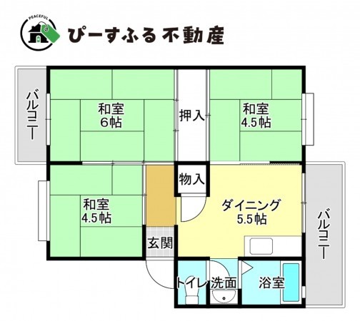 貝塚市澤、マンションの間取り画像です