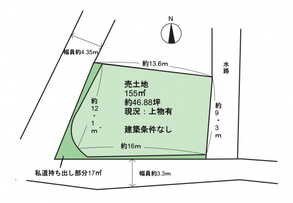 貝塚市名越、土地の間取り画像です