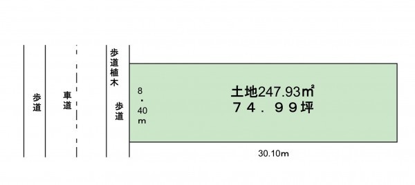 泉佐野市市場南、土地の間取り画像です