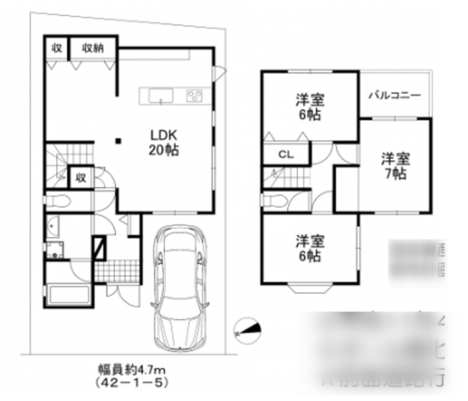 泉佐野市日根野、中古一戸建ての間取り画像です
