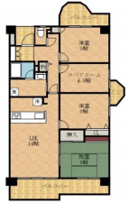 貝塚市北町、マンションの間取り画像です