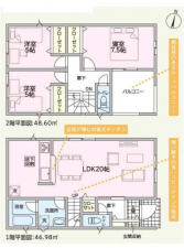 泉佐野市俵屋、新築一戸建ての間取り画像です
