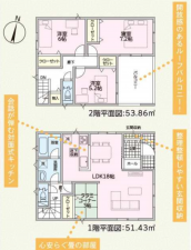 泉佐野市俵屋、新築一戸建ての間取り画像です