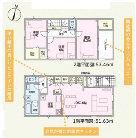 泉佐野市俵屋、新築一戸建ての間取り画像です