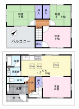貝塚市王子、中古一戸建ての間取り画像です