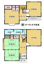 泉佐野市鶴原、中古一戸建ての間取り画像です