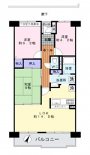 貝塚市、マンションの間取り画像です