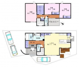 泉佐野市高松東、中古一戸建ての間取り画像です
