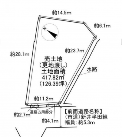 貝塚市半田、土地の間取り画像です